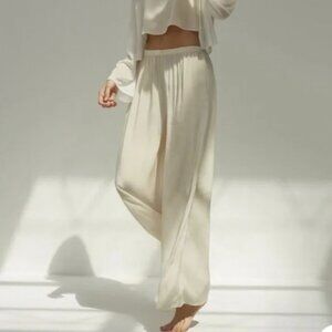 NAP Loungewear Cupro Rayon Blend Pull Wide Leg Pants Small